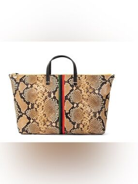 Clare V. Tan Spring Snake Attache Tote